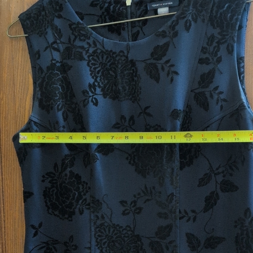 Tommy Hilfiger Navy & Black Velvet Floral Dress